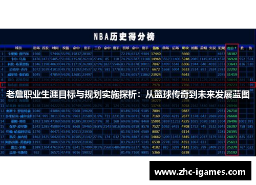 老詹职业生涯目标与规划实施探析：从篮球传奇到未来发展蓝图
